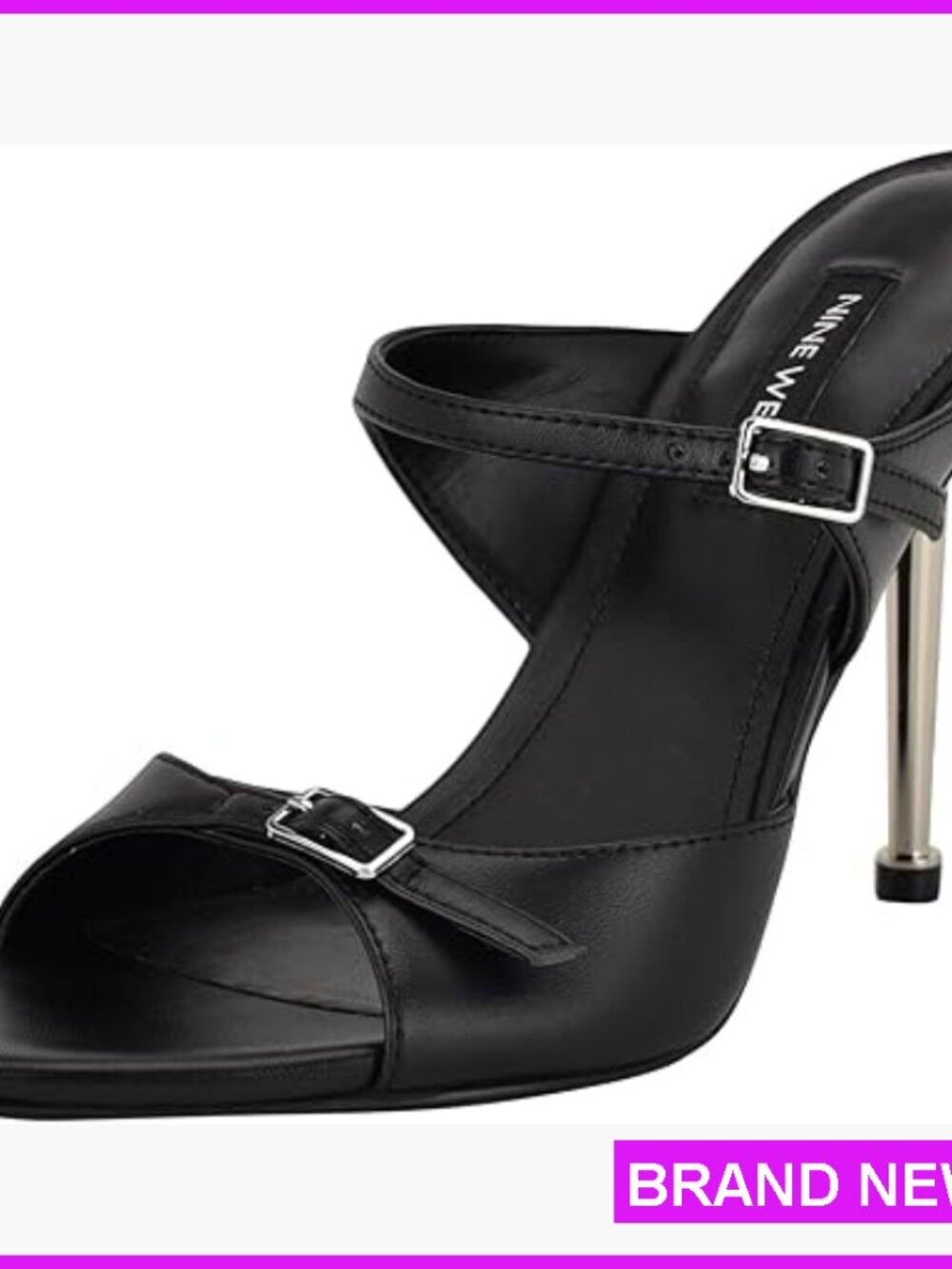 Elegant Stiletto Heeled Sandals Slip-On Open Toe Faux Leather Chic Evening
